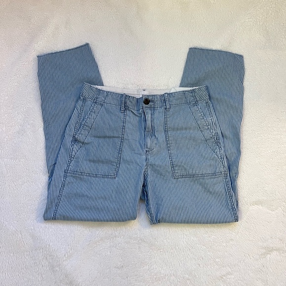 GAP Straight Khaki Blue Striped Pants - Picture 1 of 6